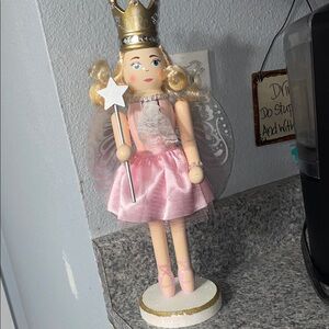 Wooden Nutcracker punk fairy with magical wand 14”